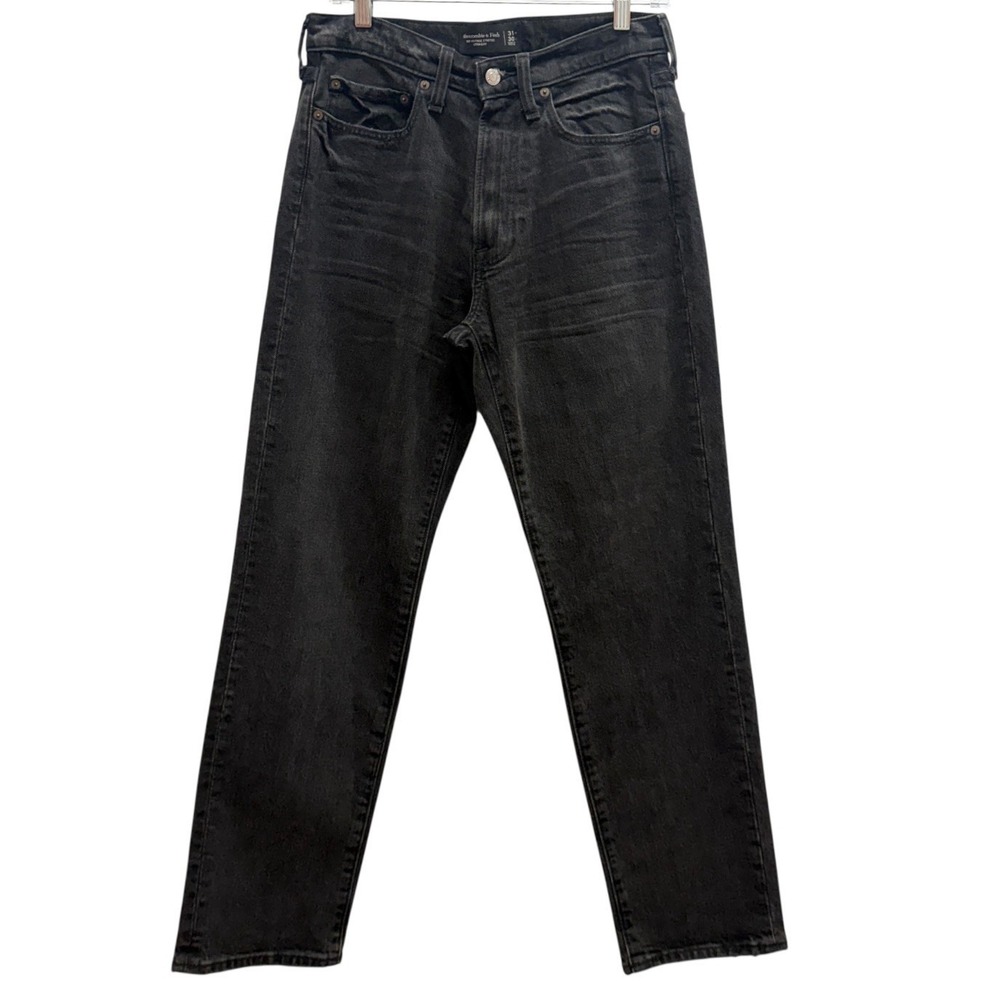 Abercrombie & Fitch A&F Jeans Mens Size 31x30 Black Vintage Stretch Straight